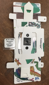 Assembled Foldscope, with malarial blood smear